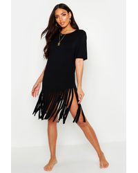tropical pom pom beach dress