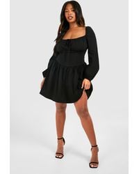 Boohoo - Plus Bengaline Milkmaid Corest Skater Dress - Lyst