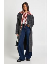 Boohoo - Oversized Collar Wool Look Trench Coat - Lyst