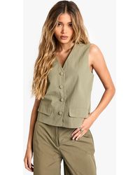 Boohoo - Tailored Nylon Button Waistcoat - Lyst