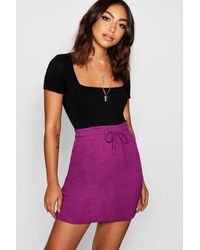 Boohoo Mini-Jupe Sweat Ton Sur Ton Basique - Violet