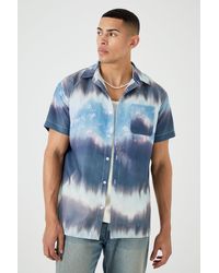 BoohooMAN - Short Sleeve Oversized Ombre Slub Shirt - Lyst