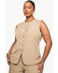 Boohoo - Plus Tailored Button Down Waistcoat - Lyst