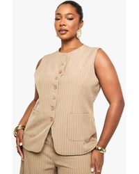 Boohoo - Plus Tailored Button Down Waistcoat - Lyst
