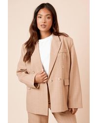 Dorothy Perkins - Petite Oversized Double Breasted Stripe Blazer - Lyst