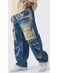 BoohooMAN - Plus lockere Jeans mit X-Ray Print und Acid-Waschung - Lyst