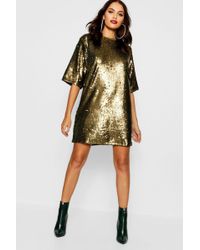 sequin oversized t shirt dress