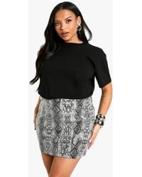Boohoo - Plus Sequin Snake Mini Skirt - Lyst