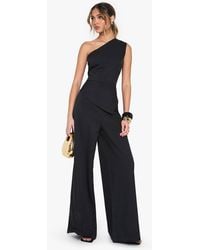 Boohoo - Tailored One Shoulder Wide Leg Jumpsuit - Lyst