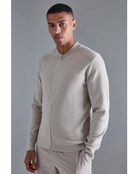 BoohooMAN - Regular Fit Knitted Bomber - Lyst