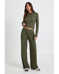 Boohoo - Ultra Soft Wide Leg Trouser - Lyst