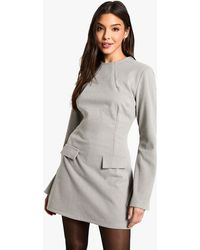 Boohoo - Tailored Long Sleeve A Line Mini Dress - Lyst