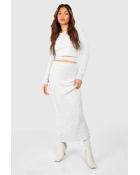 Boohoo - Soft Marl Knit Maxi Skirt - Lyst