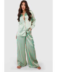 Boohoo - Oversized Stripe Pyjama Set - Lyst