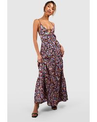 Boohoo - Floral Strappy Maxi Dress - Lyst