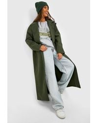Boohoo - Oversized Maxi Wool Look Coat - Lyst