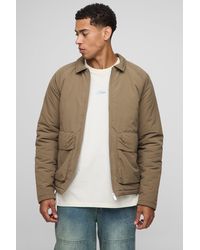 BoohooMAN - Regular Fit Crinkle Peached Nylon Pocket Harrington Jacket - Lyst