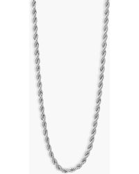 Boohoo Silver Twisted Rope Necklace - Grey