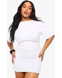 Boohoo - Plus Rouched Side T Shirt Dress - Lyst