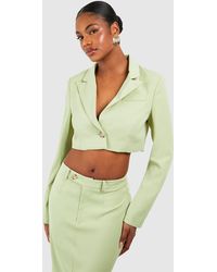 Boohoo - Tall Woven Tailored Cropped Blazer - Lyst