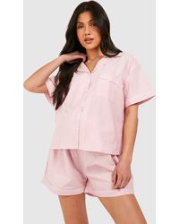 Boohoo - Maternity Cotton Stripe Short Sleeve Pyjama Set - Lyst