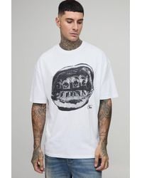 BoohooMAN - Tall Oversized Foil Print Lips Print T-Shirt - Lyst