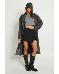 Boohoo - Tailored Wrap Front Mini Skort - Lyst