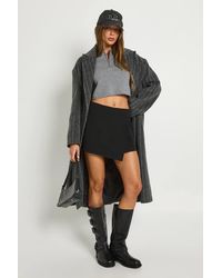 Boohoo - Tailored Wrap Front Mini Skort - Lyst