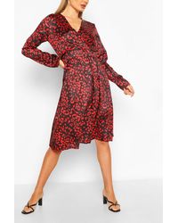 leopard stripe button front midi dress