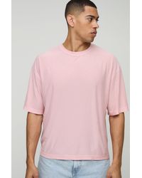 BoohooMAN - Kastiges Oversize T-Shirt mit Streifen - Lyst