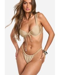 Boohoo - Cowboy Trim Underwired Bikini Set - Lyst