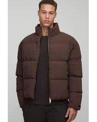 BoohooMAN - Tall Boxy Fit Funnel Neck Puffer Coat - Lyst