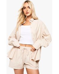 Boohoo - Stripe Drawstring Waist Shorts - Lyst