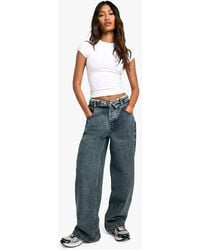 Boohoo - Basics Slouchy Wide Leg Jeans - Lyst