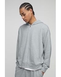 BoohooMAN - Lightweight Basic Oversized Boxy Zip Through Hoodie - Lyst