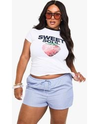 Boohoo - Plus Sweet Soul Fitted Ringer Tee - Lyst