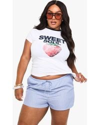 Boohoo - Plus Sweet Soul Fitted Ringer Tee - Lyst