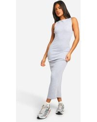 Boohoo - Basic Rib Racer Midaxi Dress - Lyst