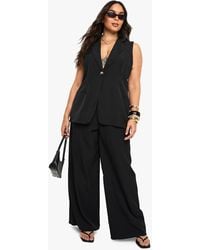 Boohoo - Plus Tailored Elasticated Back Tailored Wide Leg Trouser - Lyst
