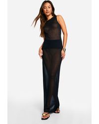 Boohoo - Sheer Fine Knit Slouchy Tank And Maxi Skirt Set - Lyst