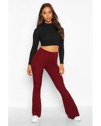 Boohoo Pantalon Skinny Côtelé Évasé - Rouge