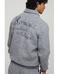 Boohoo - Regular Fit Seam Detail Melton Collared Bomber Jacket - Lyst