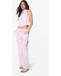 Boohoo - Woven Tailored Belted Wide Leg Trouser - Lyst