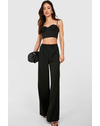 Boohoo - Tall Woven Tailored Elasticated Wide Leg Pants - Lyst