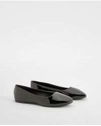 Boohoo - Wide Fit Patent Ballet Flats - Lyst