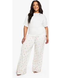 Boohoo - Plus Sweet Print T-Shirt & Trouser Pj Set - Lyst