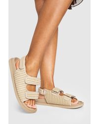 Boohoo - Wide Fit Chunky Double Strap Dad Sandal - Lyst