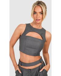 Boohoo - Cut Out Crop Top - Lyst