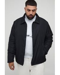BoohooMAN - Plus Regular Fit Padded Collared Coach Jacket - Lyst