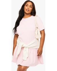 Boohoo - Plus Drop Hem Smock Dress - Lyst